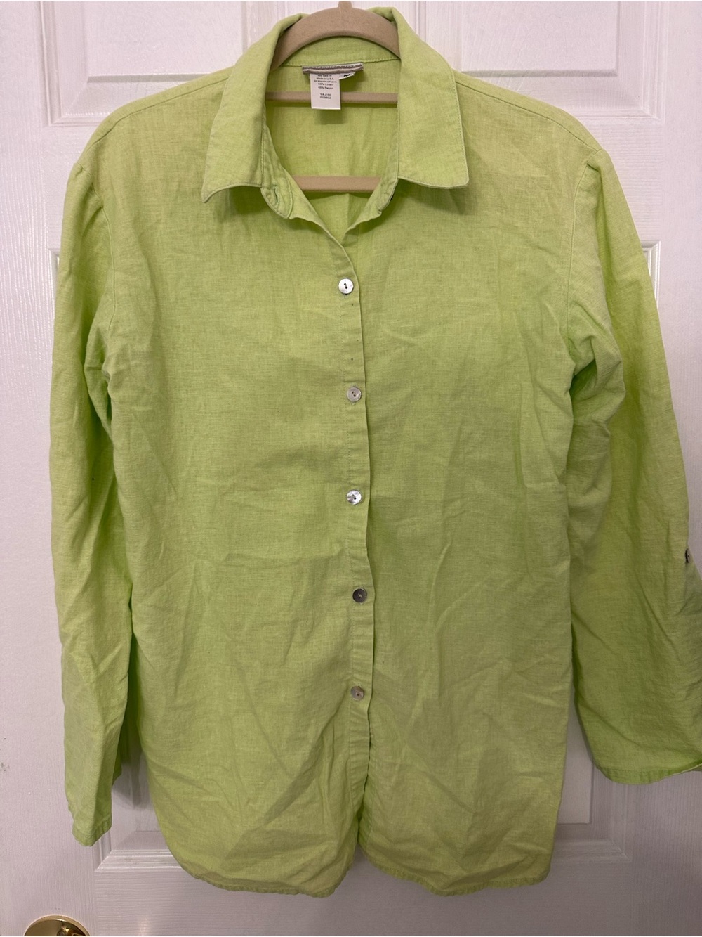 Coldwater‎ Creek Lime Green Button-Down Shirt